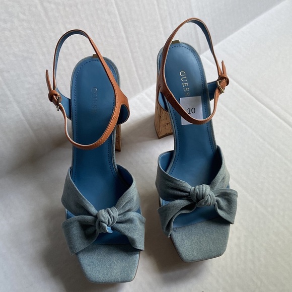 New GUESS Roslynn Knotted Platform Sandal SZ 10 - Picture 6 of 7